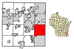 Waukesha County Wisconsin Incorporated and Unincorporated areas New Berlin Highlighted